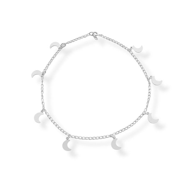 Tornozeleira com Pingentes de Meia Lua Lisa - 28cm