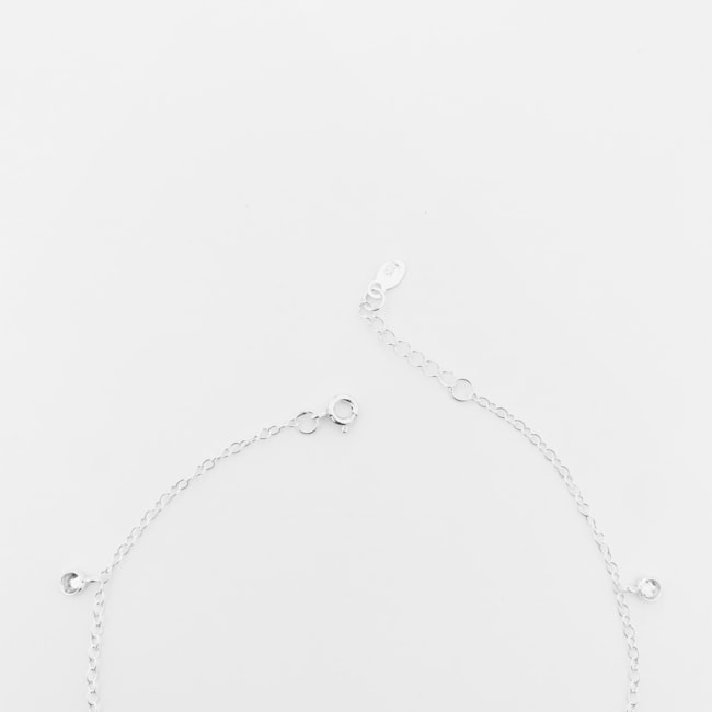 Tornozeleira com Zircônias Redondas – 25cm