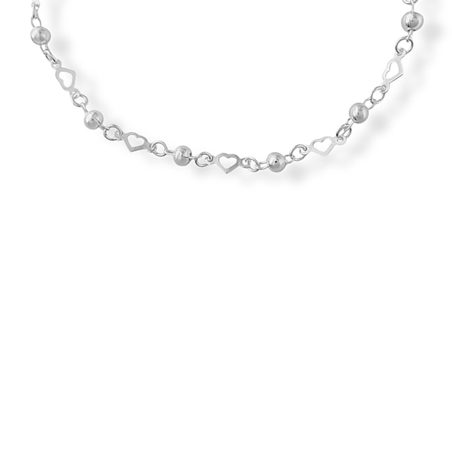 Tornozeleira de Bolinhas com Corações - 23cm