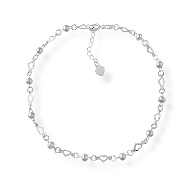 Tornozeleira de Bolinhas com Corações - 23cm