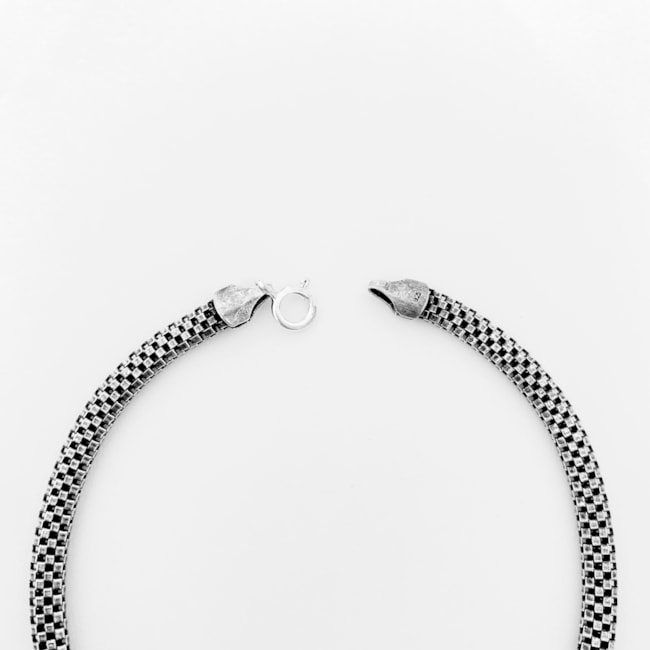 Tornozeleira de Malha Quadriculada Envelhecida - 25cm