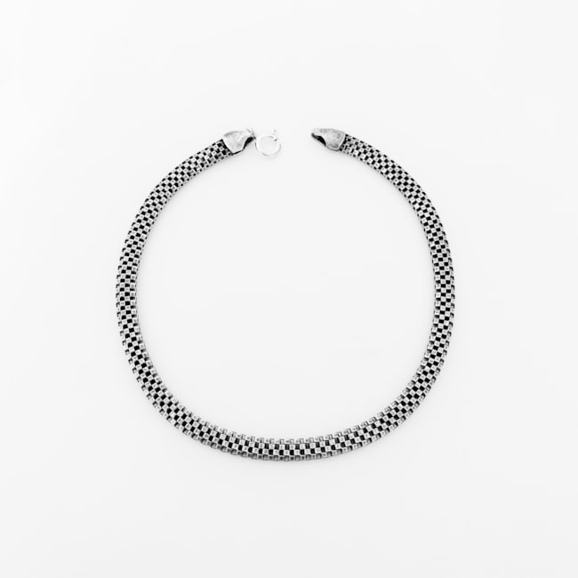 Tornozeleira de Malha Quadriculada Envelhecida - 25cm