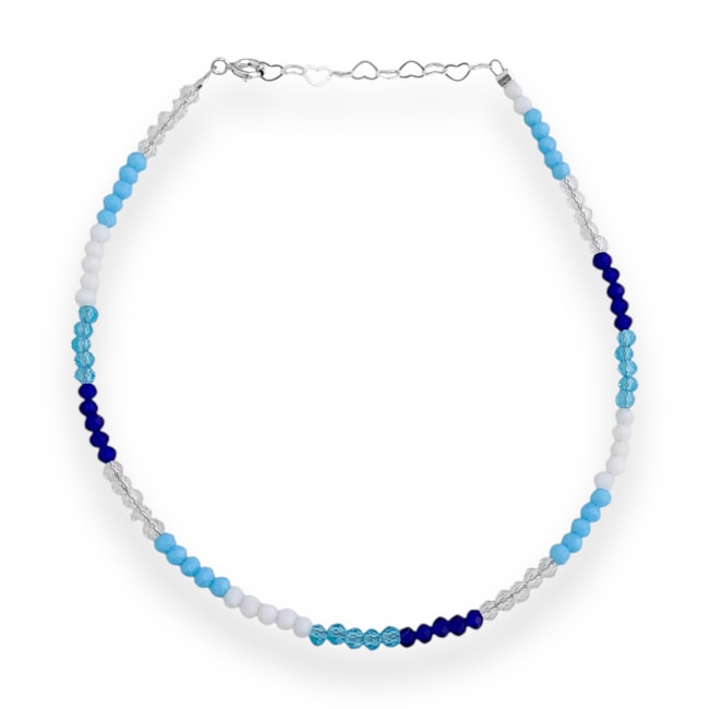 Tornozeleira de Zircônia Cristal Cinco Tons - 22cm