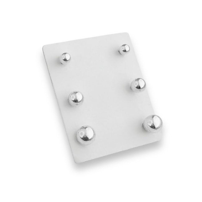 Trio de Brincos de Bolinha - 2MM, 3MM e 4MM