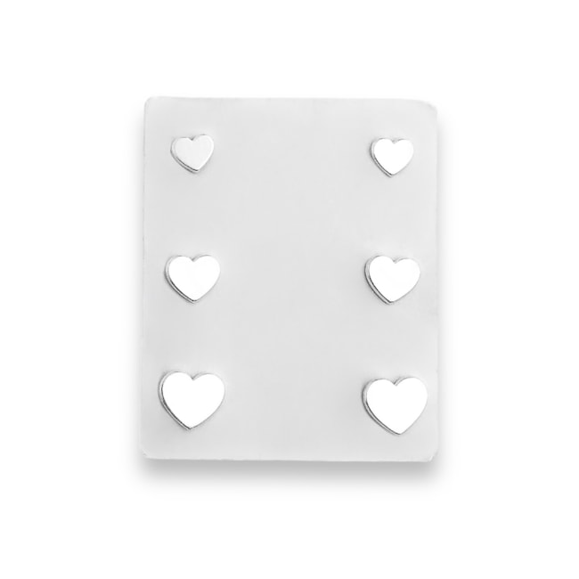 Trio de Brincos de Coração