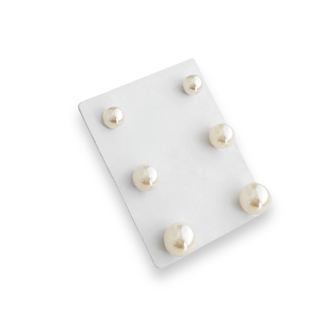 Trio de Brincos de Pérola 